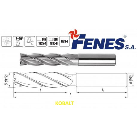 FREZ NFPa FI 3,0 HSS-E DIN 844-A-L-N LONG