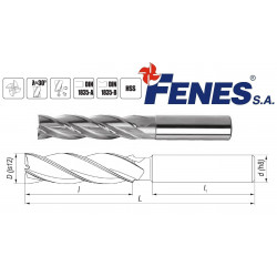 FREZ NFPa FI 3,0 HSS DIN 844-A-L-M-N LONG