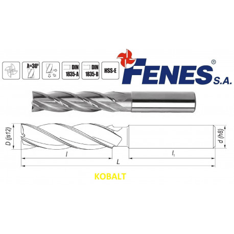 FREZ NFPa FI 3,0 HSS-E DIN 844-A-L-M-N LONG