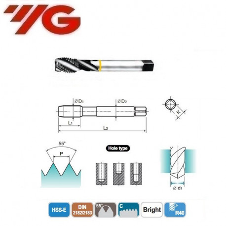 GWINTOWNIK 1/8''- 40   DIN 2182/2183  Bright