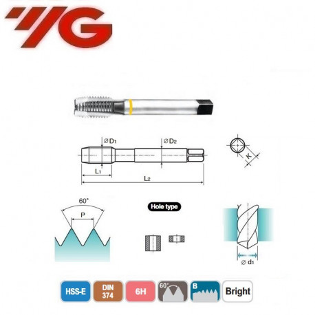 GWINTOWNIK  M4  DIN 374  ISO 6H Bright