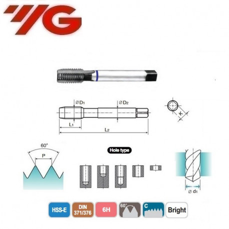 GWINTOWNIK  M10  DIN 371/376   ISO 6H  Bright