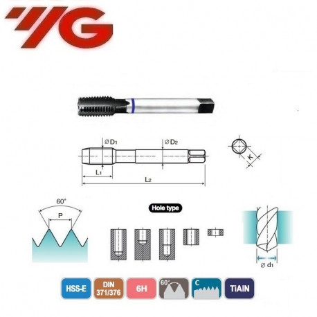 GWINTOWNIK  M10  DIN 371/376   ISO 6H  TiAIN