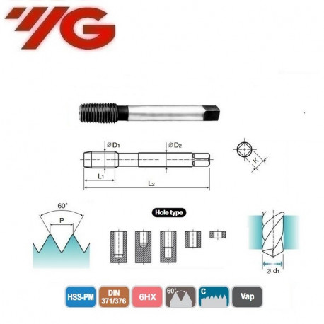 GWINTOWNIK  M10  DIN 371/376   ISO 6HX Vap