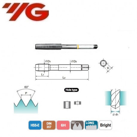 GWINTOWNIK  M10  DIN 357  ISO 6H  Bright