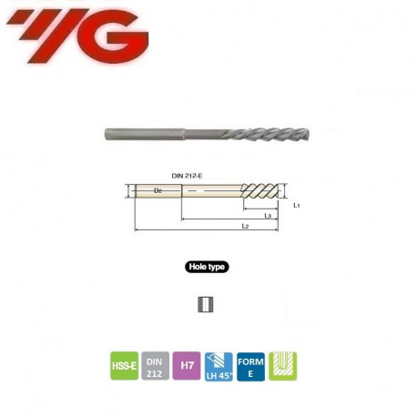 ROZWIERTAK 4.0  DIN 212  H7 HSS-E   LH45°