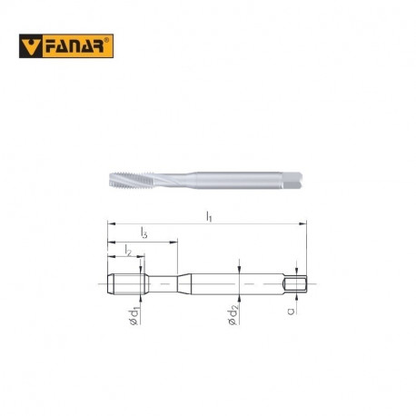 GWINTOWNIK  DIN-371-C  M3  ISO2(6H)  R15  HSSE-PM  FAN