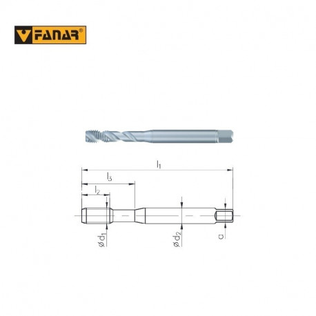 GWINTOWNIK  DIN-371-C   M3  ISO2(6H)  R45  HSSE  AL