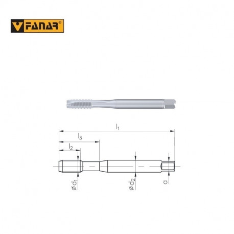 GWINTOWNIK DIN-374-C  M8x1  ISO2(6H) HSSE 800 TiN