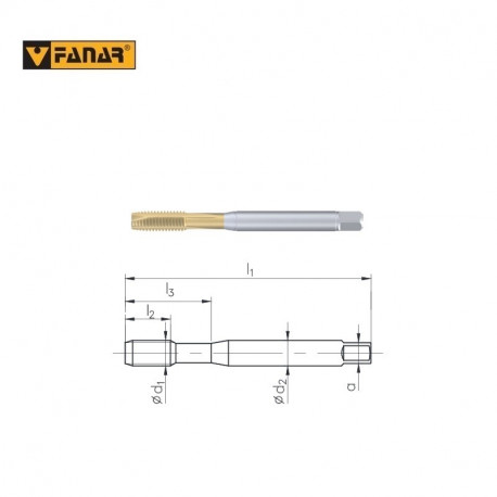 GWINTOWNIK  DIN-371-B  M4x0,5  ISO2(6H)  HSSE 800  TiN