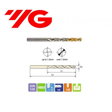 WIERTŁO FI 13,0 DIN-338 HSS + TiN YG-1 