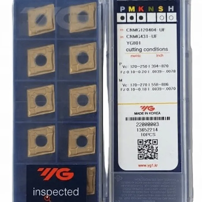  Płytki widiowe wieloostrzowe CNMG 120404-UF YG801 YG-1 uniwersalne 