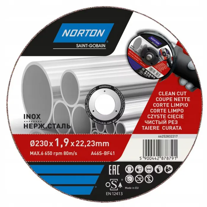  Norton Tarcza do szlifierki 230x1.9 INOX Polska tarcza do cięcia 