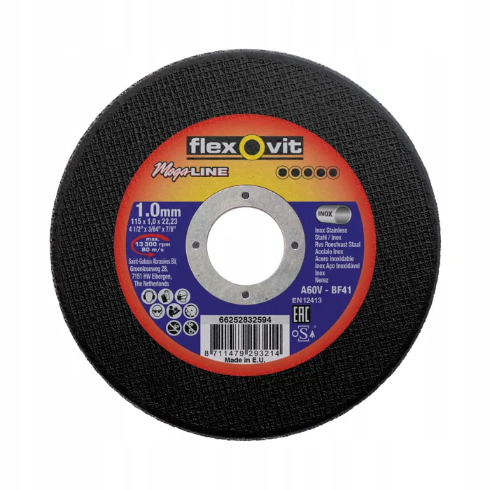  FLEXOVIT 115x1 tarcza do cięcia premium +++++ cienka tarcza do przecinania 