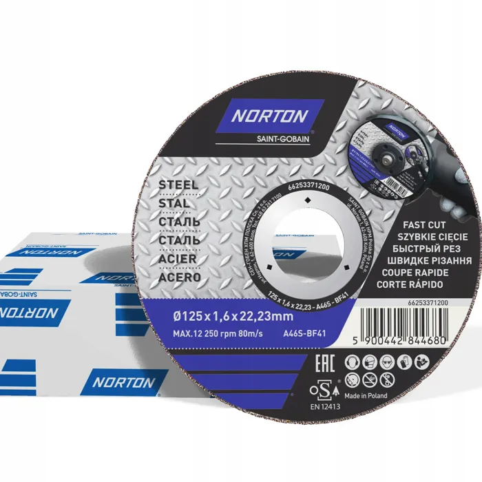  NORTON Tarcza do cięcia metalu 125x1 A60S-BF1 (66253371199) 