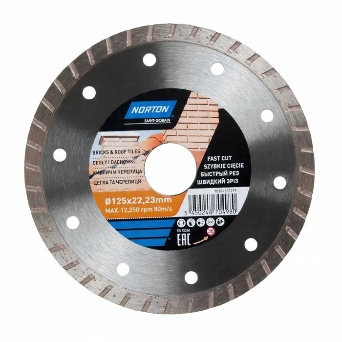  Tarcza diamentowa NORTON BRICKS 125 mm x 22 mm cegła dachówka 