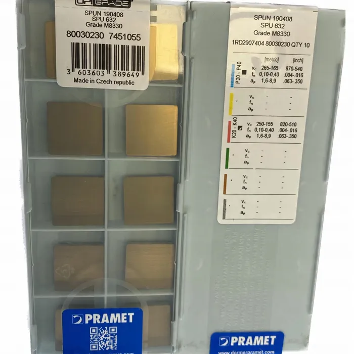  Pramet SPUN 190408 M8330 Stal i żeliwo Płytki do toczenia Czeskie 