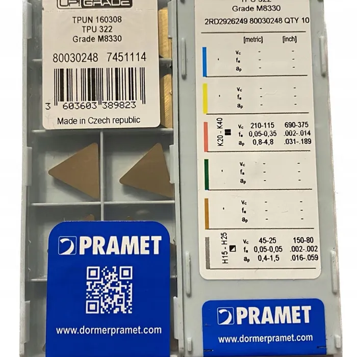  Płytki PRAMET TPUN 160308 M8330 stal i żeliwo toczenie i frezowanie 