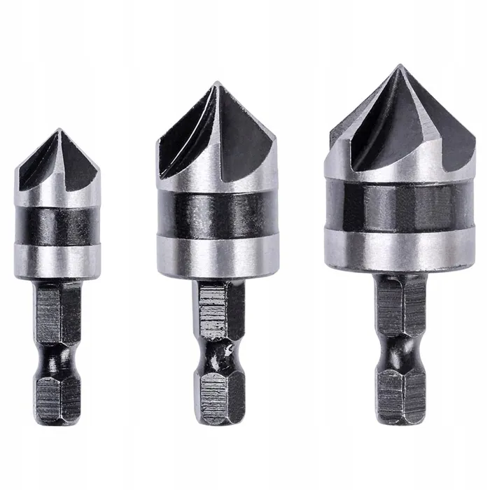  DREL Zestaw fazowników pogłębiaczy 12-19mm 3szt 1/4' 
