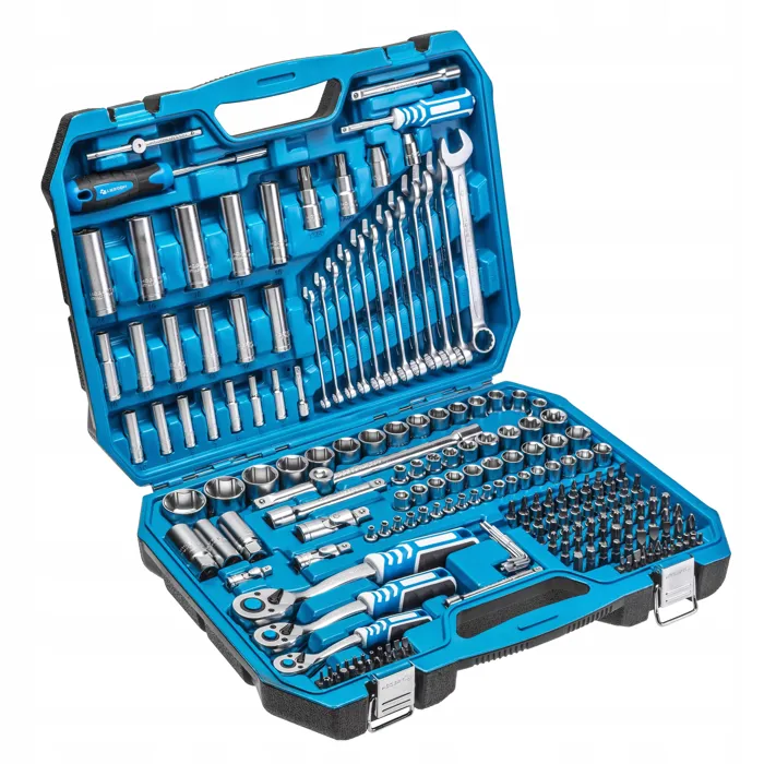  Högert Technik Zestaw narzędziowy, 222 el., CrV, grzechotki 72 T HT1R444 