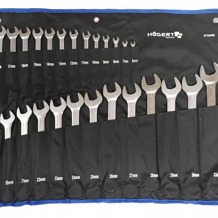  HOGERT Technik Zestaw kluczy PŁASKO-OCZKOWE CRV 6-32mm 26szt 
