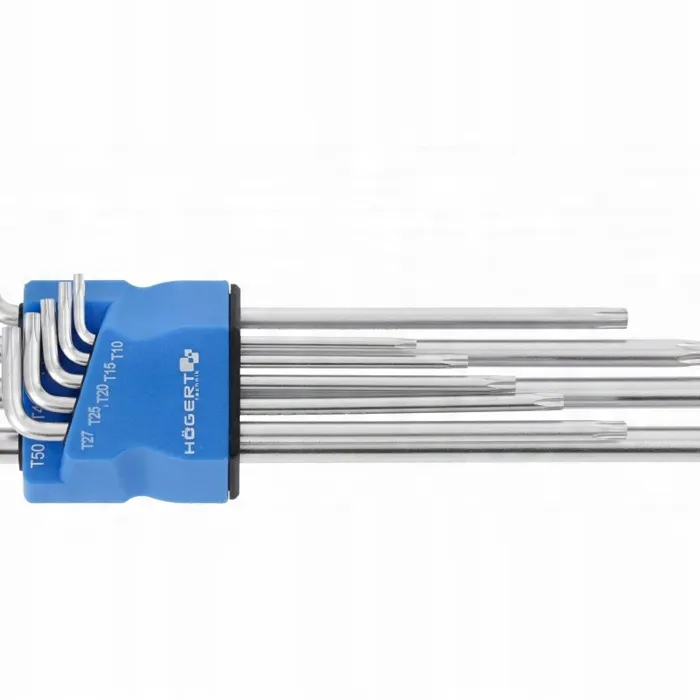  HOGERT Klucze torx S2, 9 szt. extra długie HT1W831 