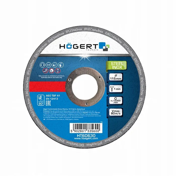  Hogert tarcza do cięcia 115x1 inox stal cieniutka tarcza do cięcia 