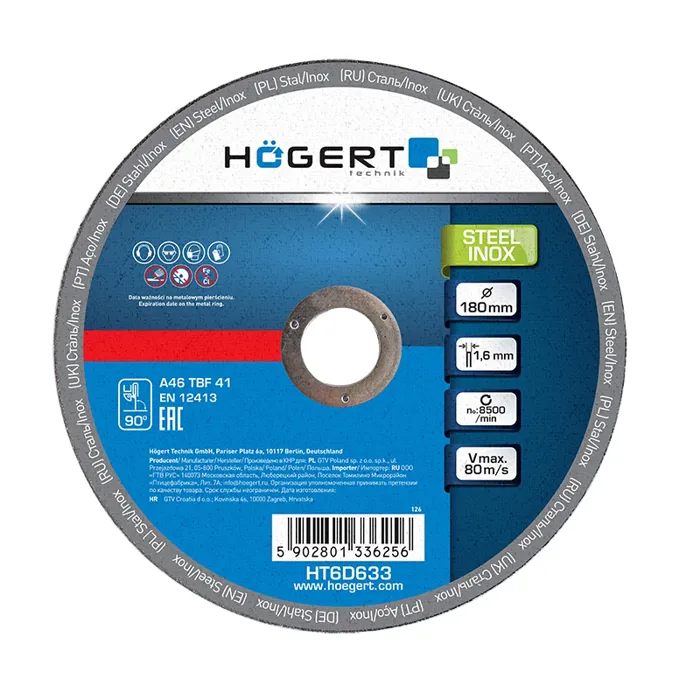  Hogert tarcza do cięcia 180x1.6 inox stal cieniutka tarcza do cięcia 