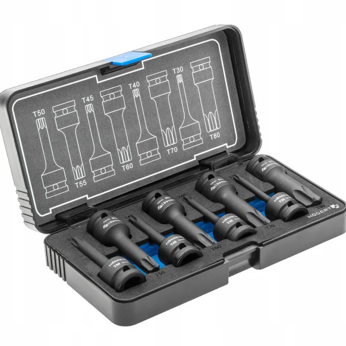  HÖGERT ZESTAW KLUCZY TRZPIENIOWYCH, UDAROWYCH TORX HT6R002 