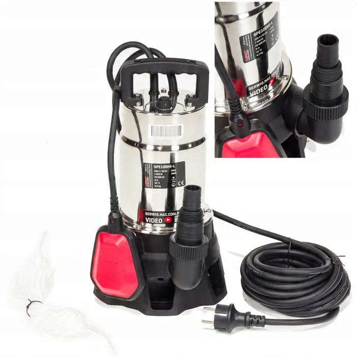  POMPA do wody czystej i brudnej NAC 1000 W 20000 l/h WYŁĄCZNIK PŁYWAKOWY 