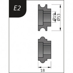 Rolki gnące Typ E2, 53 x 19 x 18 mm