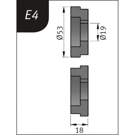 Rolki gnące Typ E4, 53 x 19 x 18 mm