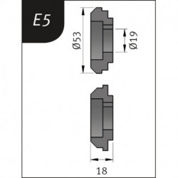 Rolki gnące Typ E5, 53 x 19 x 18 mm