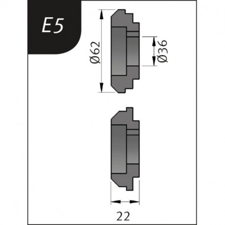 Rolki gnące Typ E5, 62 x 26 x 22 mm