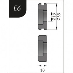 Rolki gnące Typ E6, 53 x 19 x 18 mm