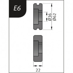 Rolki gnące Typ E6, 62 x 26 x 22 mm