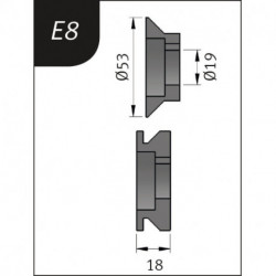 Rolki gnące Typ E8, 53 x 19 x 18 mm