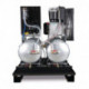 Stacjonarna sprężarka tłokowa z 2x 100-litrowymi zbiornikami sprężonego powietrza i osuszaczem chłodniczym 853 / 2x100 / 10K